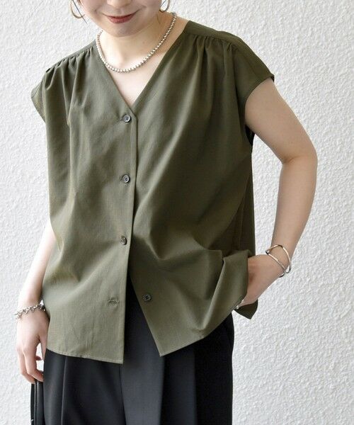 SHIPS / シップス シャツ・ブラウス | 《予約》SHIPS any:〈洗濯機可能〉Vネック フレンチ ギャザー ブラウス | 詳細16