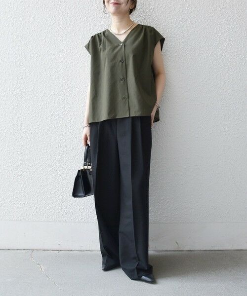 SHIPS / シップス シャツ・ブラウス | 《予約》SHIPS any:〈洗濯機可能〉Vネック フレンチ ギャザー ブラウス | 詳細10