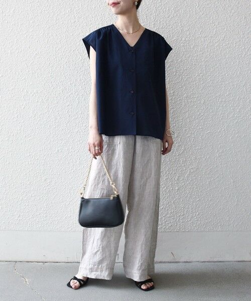 SHIPS / シップス シャツ・ブラウス | 《予約》SHIPS any:〈洗濯機可能〉Vネック フレンチ ギャザー ブラウス | 詳細26