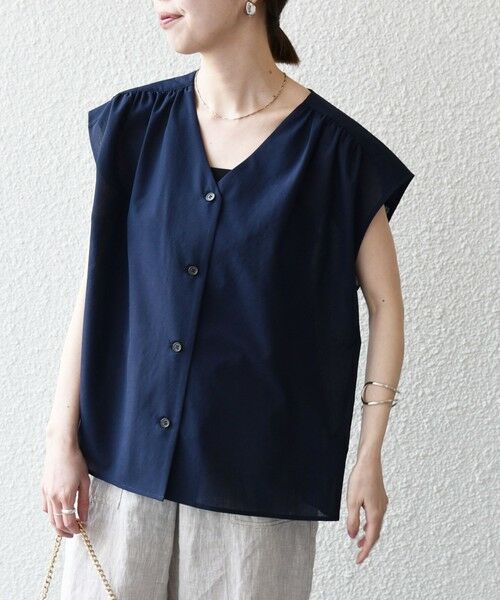 SHIPS / シップス シャツ・ブラウス | 《予約》SHIPS any:〈洗濯機可能〉Vネック フレンチ ギャザー ブラウス | 詳細29