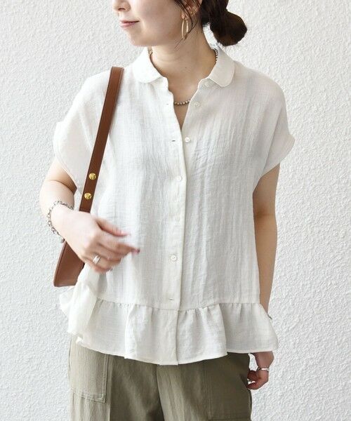 SHIPS / シップス シャツ・ブラウス | 《予約》SHIPS any:〈洗濯機可能〉カラミ フレンチ スリーブ ペプラム シャツ ブラウス | 詳細3