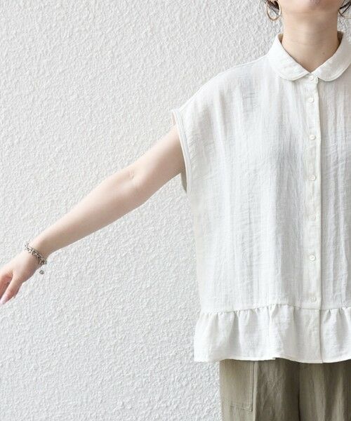 SHIPS / シップス シャツ・ブラウス | 《予約》SHIPS any:〈洗濯機可能〉カラミ フレンチ スリーブ ペプラム シャツ ブラウス | 詳細14