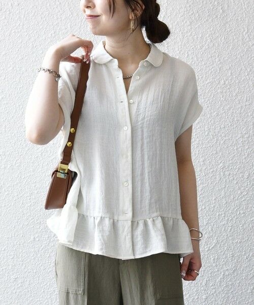 SHIPS / シップス シャツ・ブラウス | 《予約》SHIPS any:〈洗濯機可能〉カラミ フレンチ スリーブ ペプラム シャツ ブラウス | 詳細4