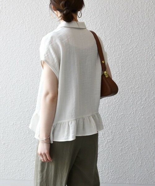 SHIPS / シップス シャツ・ブラウス | 《予約》SHIPS any:〈洗濯機可能〉カラミ フレンチ スリーブ ペプラム シャツ ブラウス | 詳細5