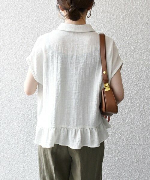 SHIPS / シップス シャツ・ブラウス | 《予約》SHIPS any:〈洗濯機可能〉カラミ フレンチ スリーブ ペプラム シャツ ブラウス | 詳細6