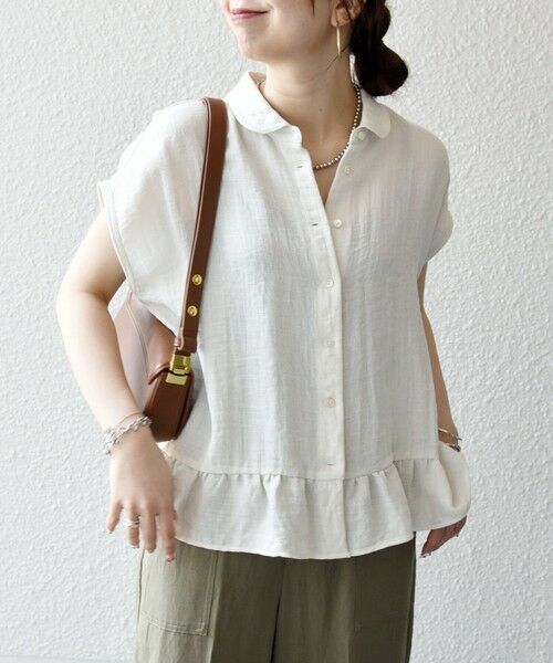 SHIPS / シップス シャツ・ブラウス | 《予約》SHIPS any:〈洗濯機可能〉カラミ フレンチ スリーブ ペプラム シャツ ブラウス | 詳細7