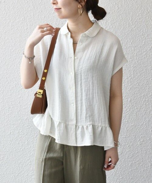 SHIPS / シップス シャツ・ブラウス | 《予約》SHIPS any:〈洗濯機可能〉カラミ フレンチ スリーブ ペプラム シャツ ブラウス | 詳細8