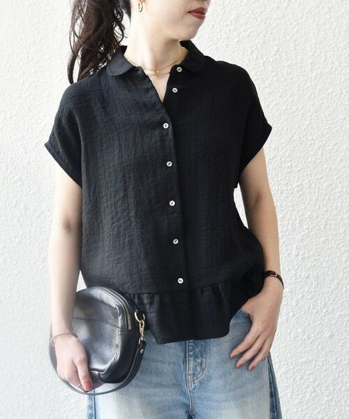 SHIPS / シップス シャツ・ブラウス | 《予約》SHIPS any:〈洗濯機可能〉カラミ フレンチ スリーブ ペプラム シャツ ブラウス | 詳細17