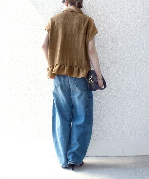 SHIPS / シップス シャツ・ブラウス | 《予約》SHIPS any:〈洗濯機可能〉カラミ フレンチ スリーブ ペプラム シャツ ブラウス | 詳細24