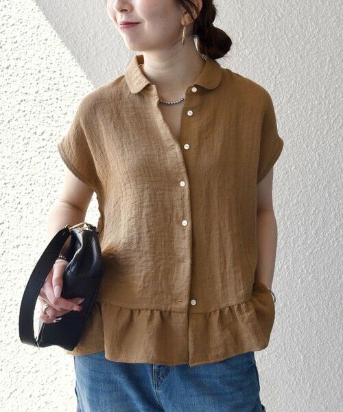 SHIPS / シップス シャツ・ブラウス | 《予約》SHIPS any:〈洗濯機可能〉カラミ フレンチ スリーブ ペプラム シャツ ブラウス | 詳細25