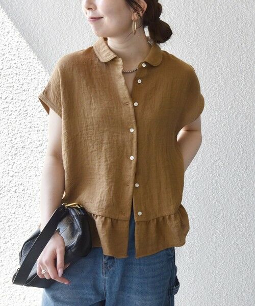 SHIPS / シップス シャツ・ブラウス | 《予約》SHIPS any:〈洗濯機可能〉カラミ フレンチ スリーブ ペプラム シャツ ブラウス | 詳細28