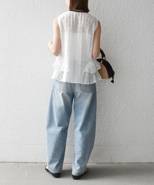 SHIPS / シップス シャツ・ブラウス | 《予約》SHIPS any:〈洗濯機可能〉ドット ジャカード フリル ノースリーブ シャツ ブラウス | 詳細2