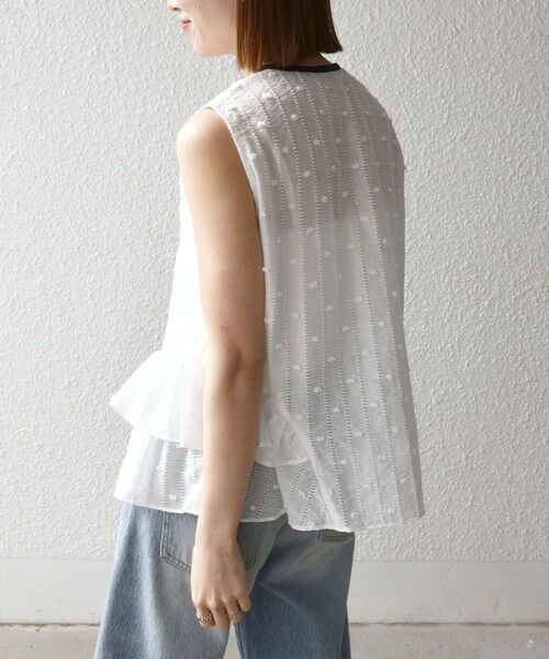 SHIPS / シップス シャツ・ブラウス | 《予約》SHIPS any:〈洗濯機可能〉ドット ジャカード フリル ノースリーブ シャツ ブラウス | 詳細6