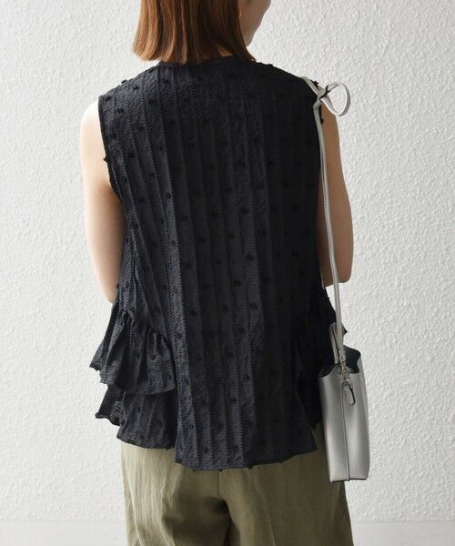 SHIPS / シップス シャツ・ブラウス | 《予約》SHIPS any:〈洗濯機可能〉ドット ジャカード フリル ノースリーブ シャツ ブラウス | 詳細15