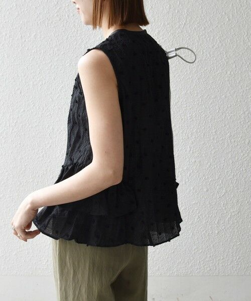 SHIPS / シップス シャツ・ブラウス | 《予約》SHIPS any:〈洗濯機可能〉ドット ジャカード フリル ノースリーブ シャツ ブラウス | 詳細17