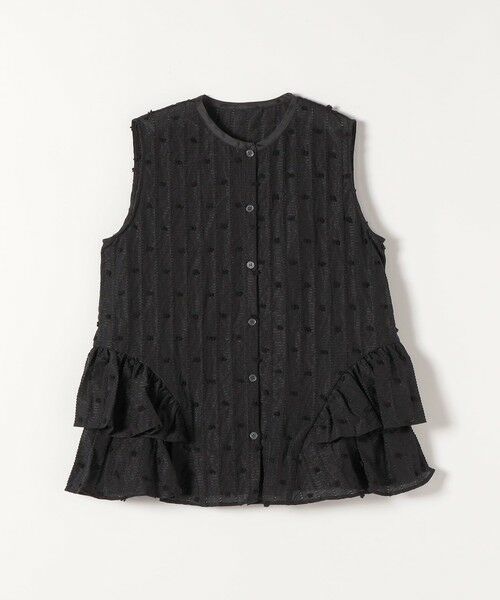 SHIPS / シップス シャツ・ブラウス | 《予約》SHIPS any:〈洗濯機可能〉ドット ジャカード フリル ノースリーブ シャツ ブラウス | 詳細20