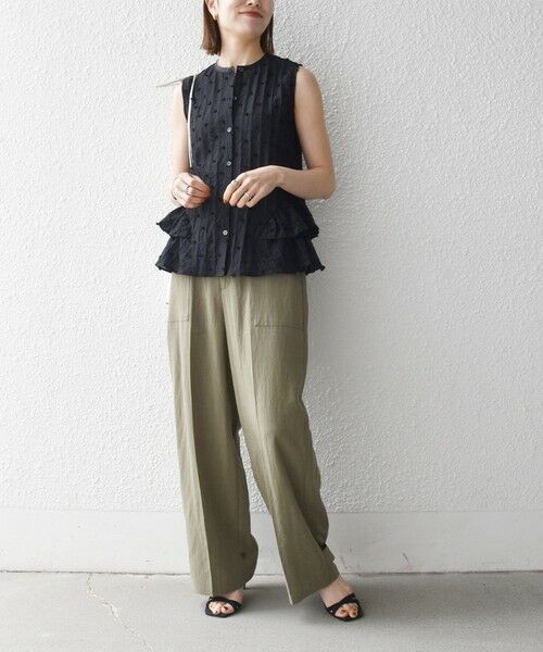 SHIPS / シップス シャツ・ブラウス | 《予約》SHIPS any:〈洗濯機可能〉ドット ジャカード フリル ノースリーブ シャツ ブラウス | 詳細11