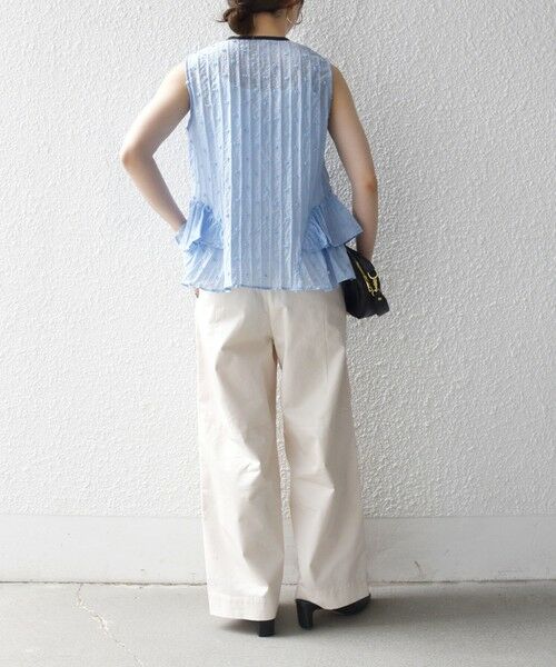 SHIPS / シップス シャツ・ブラウス | 《予約》SHIPS any:〈洗濯機可能〉ドット ジャカード フリル ノースリーブ シャツ ブラウス | 詳細22