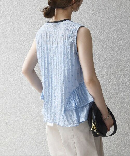 SHIPS / シップス シャツ・ブラウス | 《予約》SHIPS any:〈洗濯機可能〉ドット ジャカード フリル ノースリーブ シャツ ブラウス | 詳細27