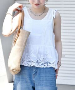 SHIPS / シップス シャツ・ブラウス | 《予約》SHIPS any:〈手洗い可能〉コットン レース ヘム キャミソール