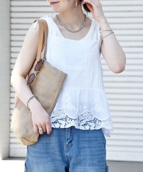 SHIPS / シップス シャツ・ブラウス | 《予約》SHIPS any:〈手洗い可能〉コットン レース ヘム キャミソール | 詳細3
