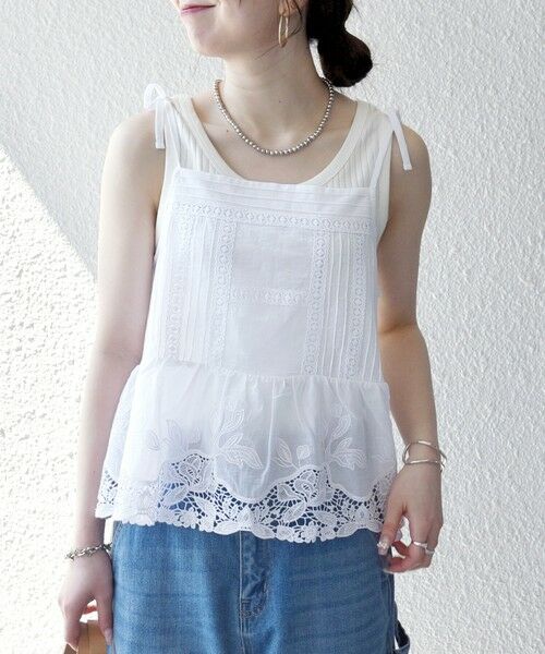 SHIPS / シップス シャツ・ブラウス | 《予約》SHIPS any:〈手洗い可能〉コットン レース ヘム キャミソール | 詳細5