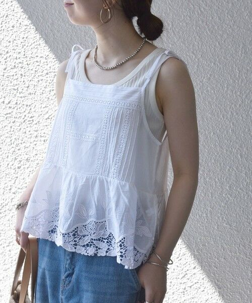 SHIPS / シップス シャツ・ブラウス | 《予約》SHIPS any:〈手洗い可能〉コットン レース ヘム キャミソール | 詳細7