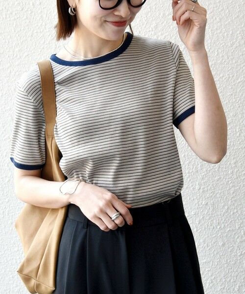 SHIPS / シップス Tシャツ | Healthknit:〈洗濯機可能〉リブ ボーダー TEE | 詳細3