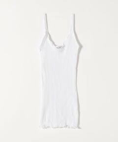 BASIC COTTON:〈洗濯機可能〉フリル リブ キャミソール