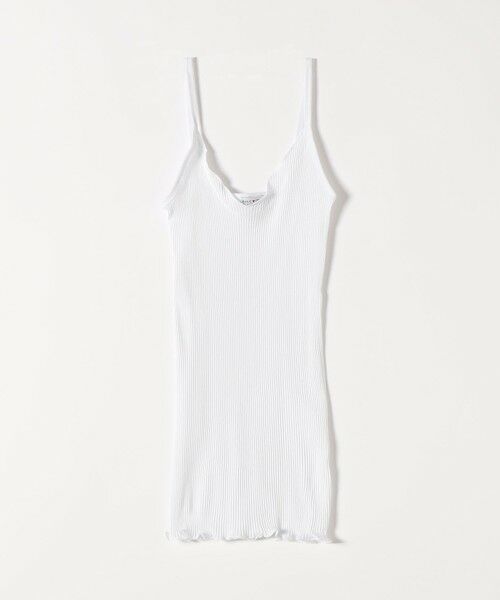 SHIPS / シップス キャミソール・チューブトップ | BASIC COTTON:〈洗濯機可能〉フリル リブ キャミソール（ホワイト）