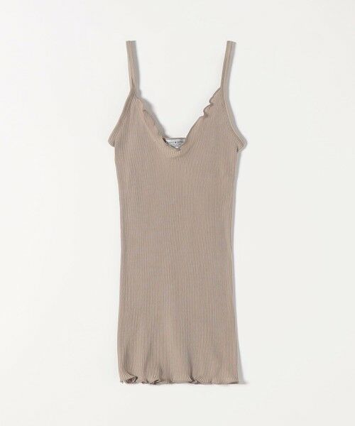 SHIPS / シップス キャミソール・チューブトップ | BASIC COTTON:〈洗濯機可能〉フリル リブ キャミソール（ベージュ）