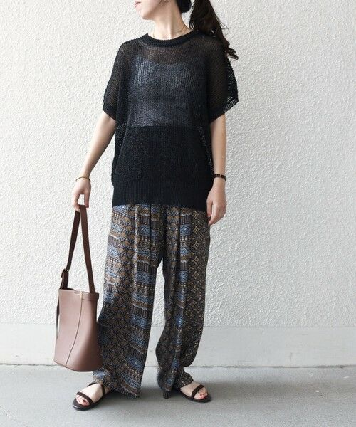 SHIPS / シップス その他パンツ | 《予約》SHIPS any:〈洗濯機可能〉パッチワーク ジオメ プリント ワイド イージー パンツ | 詳細1