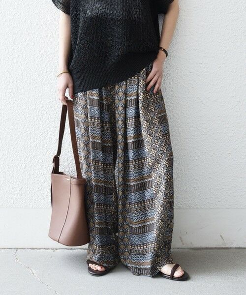 SHIPS / シップス その他パンツ | 《予約》SHIPS any:〈洗濯機可能〉パッチワーク ジオメ プリント ワイド イージー パンツ | 詳細3