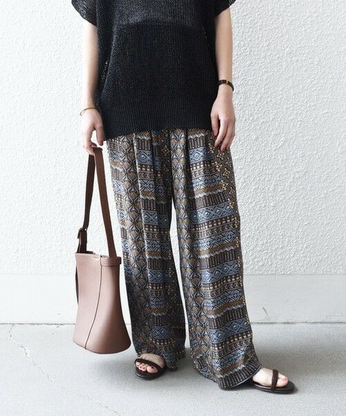 SHIPS / シップス その他パンツ | 《予約》SHIPS any:〈洗濯機可能〉パッチワーク ジオメ プリント ワイド イージー パンツ | 詳細6