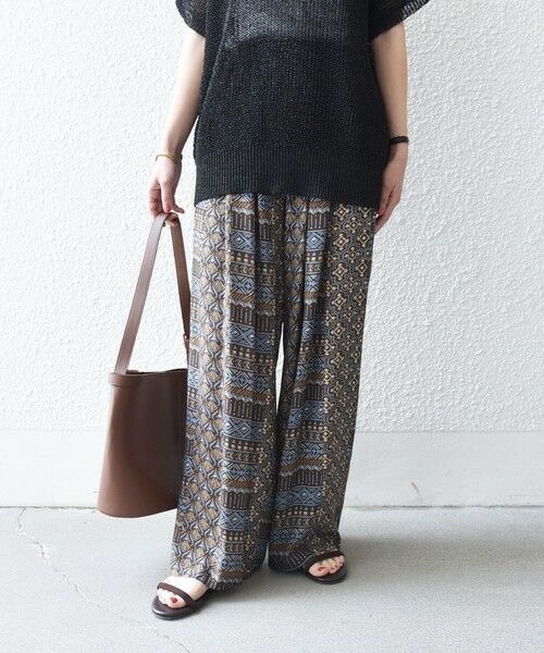 SHIPS / シップス その他パンツ | 《予約》SHIPS any:〈洗濯機可能〉パッチワーク ジオメ プリント ワイド イージー パンツ | 詳細7