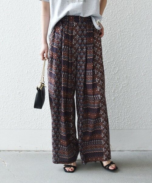 SHIPS / シップス その他パンツ | 《予約》SHIPS any:〈洗濯機可能〉パッチワーク ジオメ プリント ワイド イージー パンツ | 詳細10