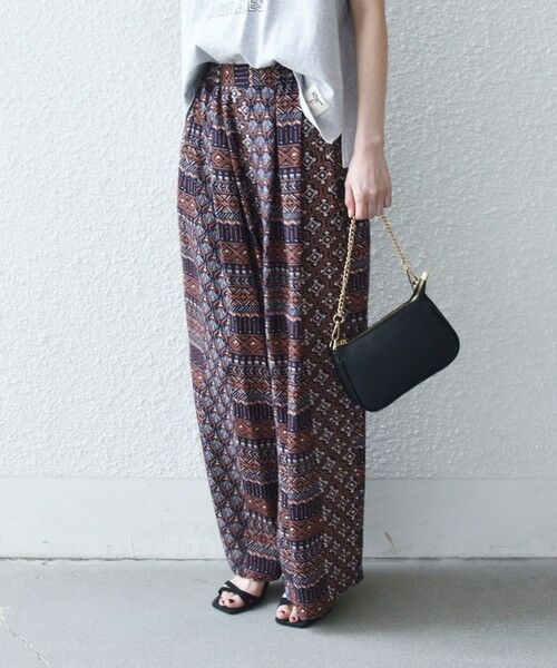 SHIPS / シップス その他パンツ | 《予約》SHIPS any:〈洗濯機可能〉パッチワーク ジオメ プリント ワイド イージー パンツ | 詳細13