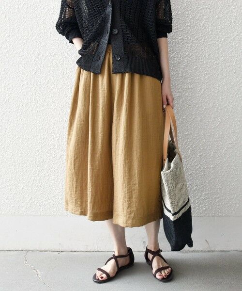 SHIPS / シップス ショート・ハーフ・半端丈パンツ | 《予約》SHIPS any:〈洗濯機可能〉カラミ  ハーフ ギャザー パンツ（キャメル）