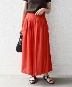 SHIPS / シップス ショート・ハーフ・半端丈パンツ | 《予約》SHIPS any:〈洗濯機可能〉シャンブレー タック ガウチョ パンツ