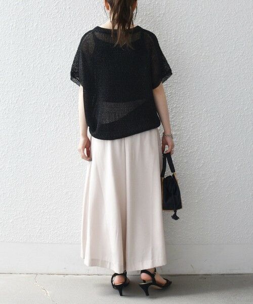 SHIPS / シップス ショート・ハーフ・半端丈パンツ | 《予約》SHIPS any:〈洗濯機可能〉シャンブレー タック ガウチョ パンツ | 詳細2