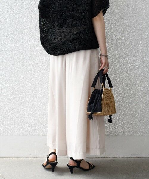 SHIPS / シップス ショート・ハーフ・半端丈パンツ | 《予約》SHIPS any:〈洗濯機可能〉シャンブレー タック ガウチョ パンツ | 詳細5