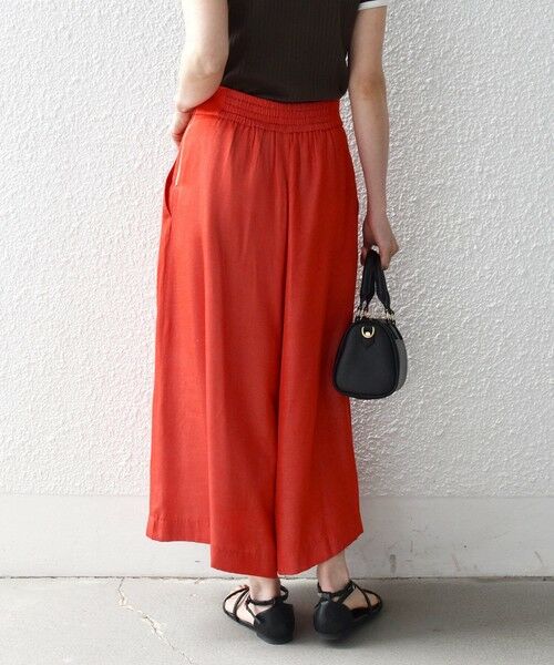 SHIPS / シップス ショート・ハーフ・半端丈パンツ | 《予約》SHIPS any:〈洗濯機可能〉シャンブレー タック ガウチョ パンツ | 詳細20