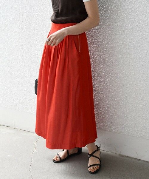 SHIPS / シップス ショート・ハーフ・半端丈パンツ | 《予約》SHIPS any:〈洗濯機可能〉シャンブレー タック ガウチョ パンツ | 詳細21