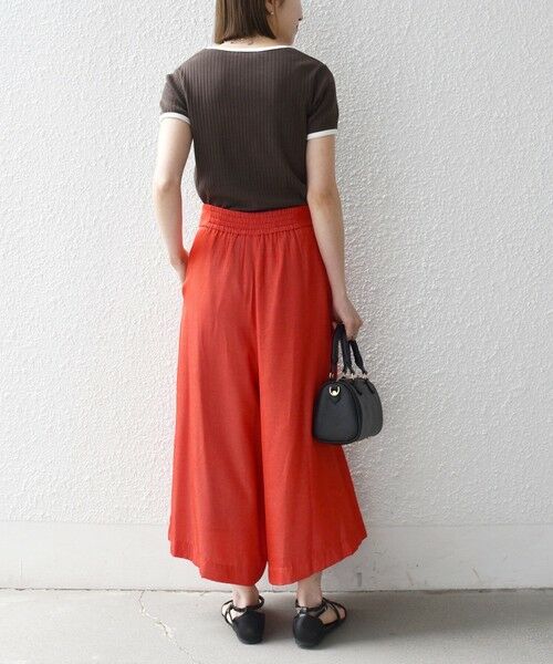 SHIPS / シップス ショート・ハーフ・半端丈パンツ | 《予約》SHIPS any:〈洗濯機可能〉シャンブレー タック ガウチョ パンツ | 詳細17