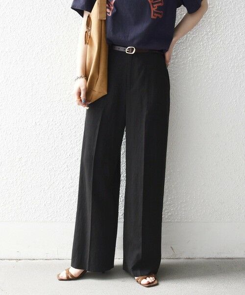 SHIPS / シップス その他パンツ | 《予約》SHIPS any:〈手洗い可能〉センター プレス アジャスト ボタン ベイカー パンツ（ブラック）