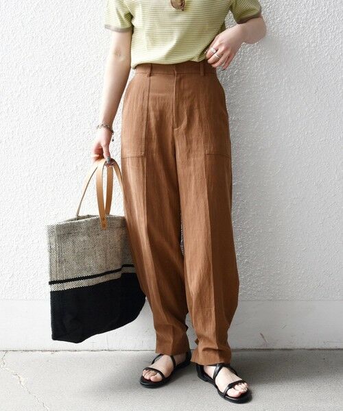 SHIPS / シップス その他パンツ | 《予約》SHIPS any:〈手洗い可能〉センター プレス アジャスト ボタン ベイカー パンツ（ブラウン）
