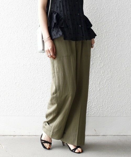 SHIPS / シップス その他パンツ | 《予約》SHIPS any:〈手洗い可能〉センター プレス アジャスト ボタン ベイカー パンツ（オリーブ）