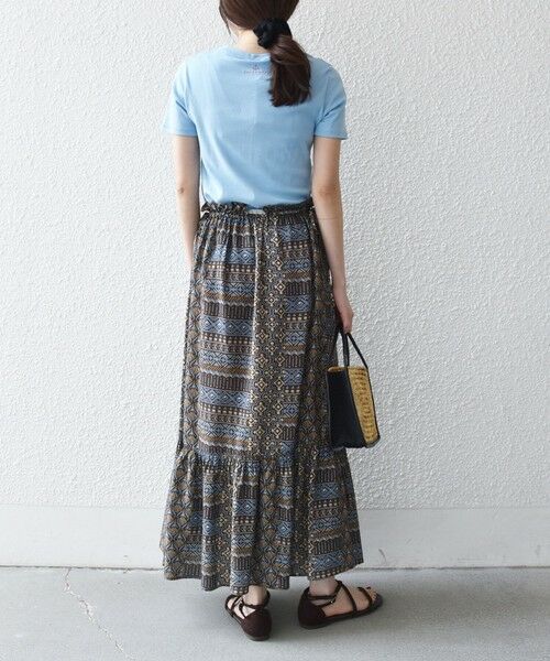 SHIPS / シップス ロング・マキシ丈スカート | 《予約》SHIPS any:〈洗濯機可能〉パッチワーク ジオメ プリント ドロスト ギャザー スカート | 詳細2