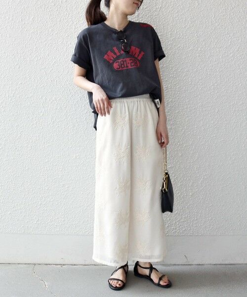 SHIPS / シップス ロング・マキシ丈スカート | 《予約》SHIPS any:〈洗濯機可能〉メッシュ レース パイピング Iライン スカート | 詳細1