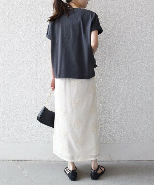 SHIPS / シップス ロング・マキシ丈スカート | 《予約》SHIPS any:〈洗濯機可能〉メッシュ レース パイピング Iライン スカート | 詳細2